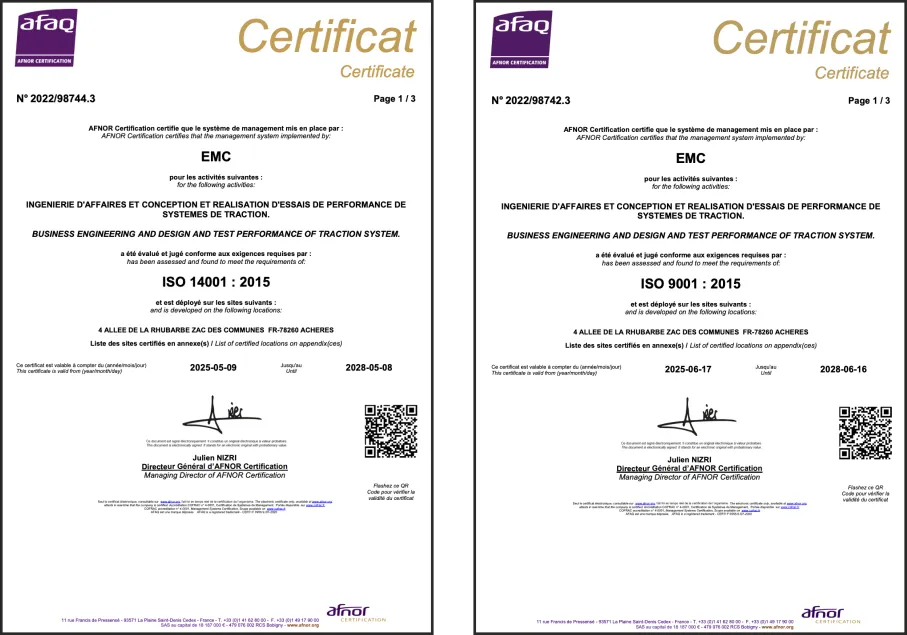 ISO 9001 and ISO 14001 Certifications